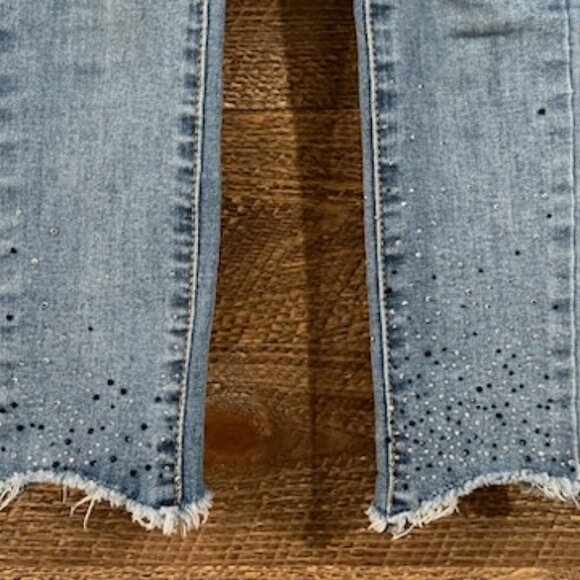 Joe's Jeans Girl's Una Rhinestone Distressed Denim Jeans, Size 7 - Picture 2 of 5